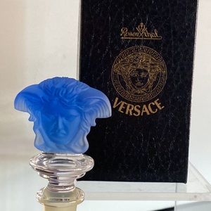 VERSACE x ROSENTHAL VINTAGE COBALT BLUE CRYSTAL WINE 🍷 STOPPER
